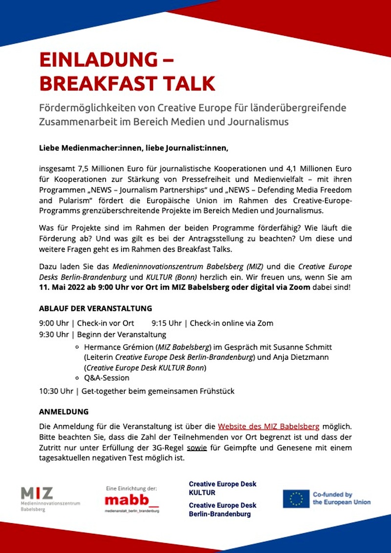 Informationsveranstaltung „Breakfast Talk“, Werder