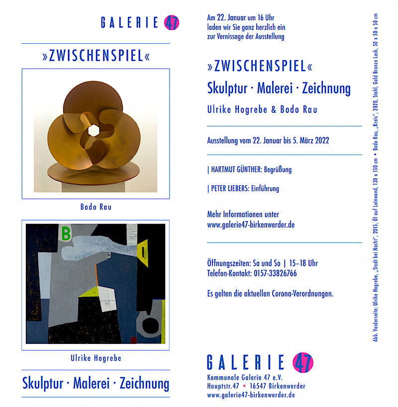 Einladung zur Ausstellung „Zwischenspiel“, Werder Einladung zur Ausstellung „Zwischenspiel“, Werder