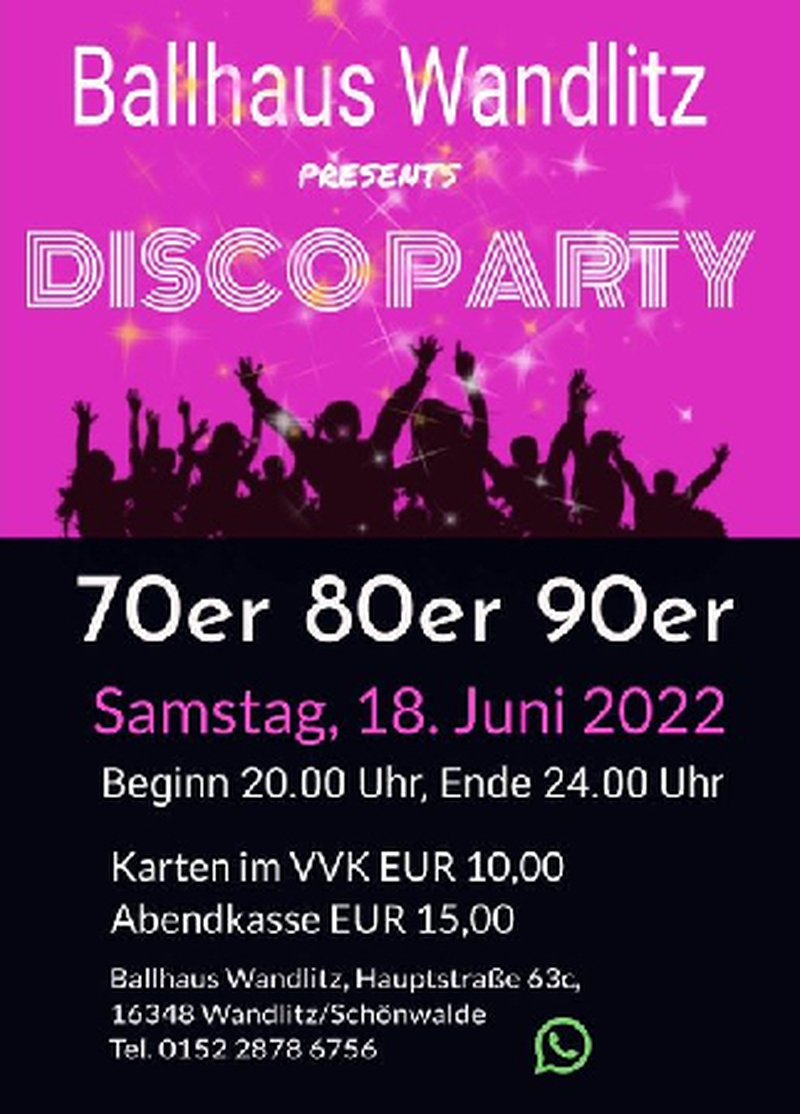 Discoparty im Ballhaus, Werder Discoparty im Ballhaus, Werder